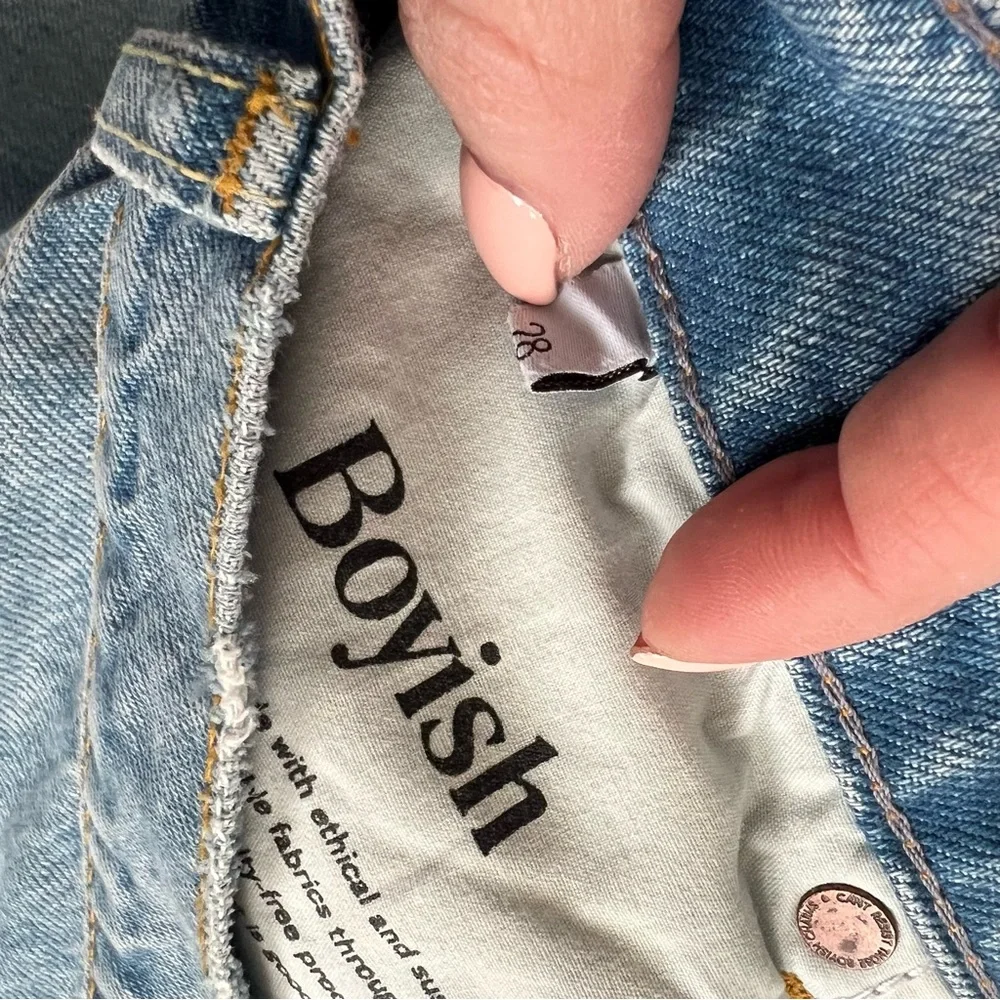 Boyish Jeans The Boyish Toby High Rise Relaxed Tapered Distressed New 28 - Picture 5 of 6